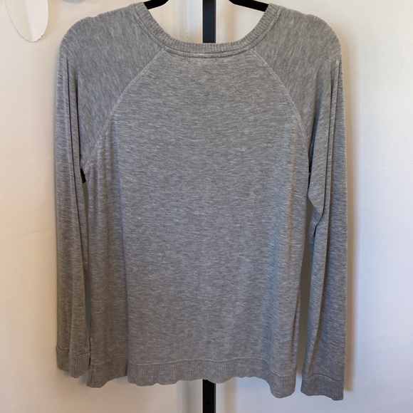 Peyton Primrose Metallic Star Graphic Print Sweatshirt Gray Sz M - Picture 2 of 7